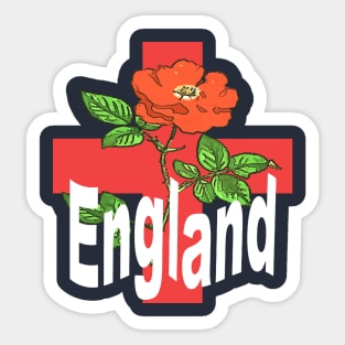 Patriotic St George Cross With Tudor Rose and England Text Sticker